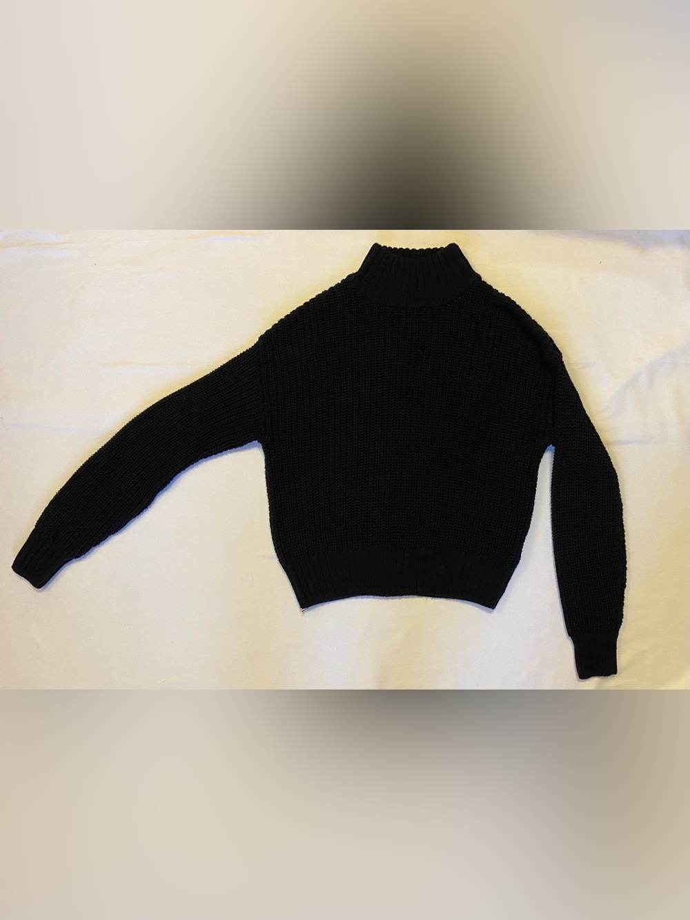H&M Black Chunky Turtleneck Cropped Sweater size S